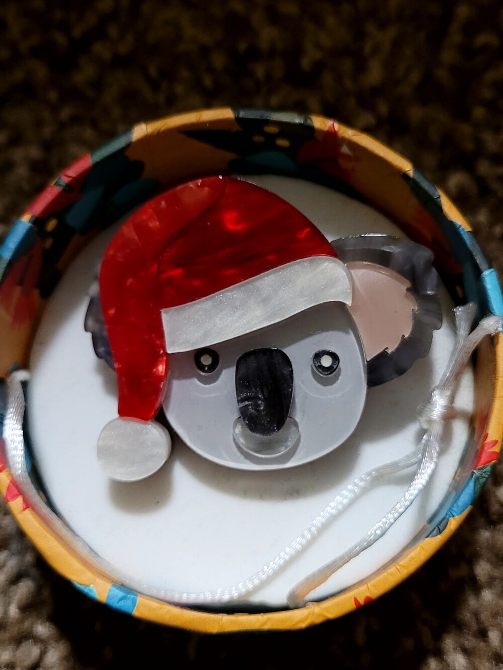 Koala Claus Brooch